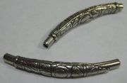 Трубочка серебряная литая гнутая с узором