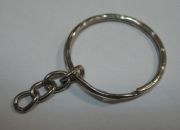 Кольцо-основа для брелока серебряная, кольцо с цепочкой