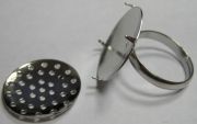 Основа для кольца серебряная большая с перфорированным съемным диском